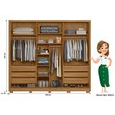 Ver imagem 2 de Guarda Roupa Arizona 260cm 3 Portas com Espelho Freijó Moval