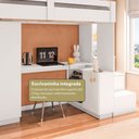 Ver imagem 6 de Cama Infantil Luar 5 Portas 2 Gavetas com Escrivaninha Branco - Pnr Móveis