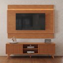 Ver imagem 1 de Rack com Painel para TV até 65 Polegadas 185x196cm MDF Pés em Madeira Maciça Paris Gaia