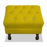 Pufe Puff Decorativo Retrô Luiz XV Strass Quadrado Suede Amarelo Sala de Estar Quarto - Ds Decor - 1