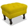 Pufe Puff Decorativo Retrô Luiz XV Strass Quadrado Suede Amarelo Sala de Estar Quarto - Ds Decor - 2