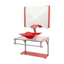 Ver imagem 1 de Gabinete de Vidro 60cm para Banheiro Cuba Retangular Vermelho - Dahora