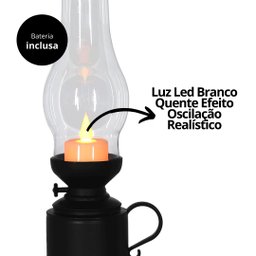 Lamparina Eletrônica Decorativa Vela Led Branco Quente 24cm - Magizi - 3