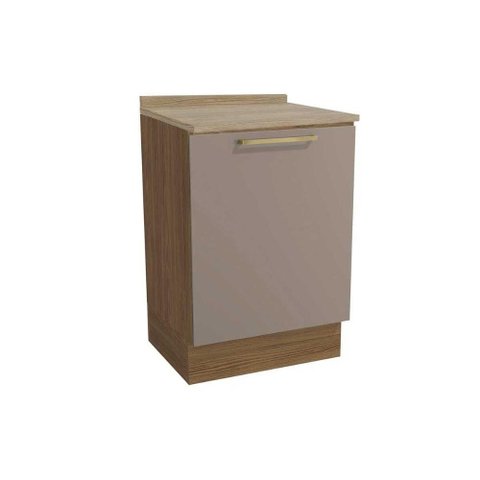 Módulo Cozinha Kappesberg Botanic Balcão Botanic M629 1 Porta C/tampo 60cm Nogueira/fendi/nogueira