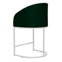 Ver imagem 4 de Poltrona Estilo Banqueta Mia Tecido Suede Base Metal Branco - Estopar Poltrona Mia Base Branca Suede