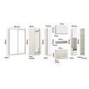 Ver imagem 3 de Guarda Roupa de Canto Solteiro 7 Portas e 5 Gavetas com Espelho Legno Crema com Branco Prime Luciane
