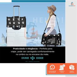 Bolsa de Transporte Pet Avião Viagem para Reforçada Cachorros e Gatos Cabine - Duke & Dixie - 5