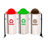 Conjunto Lixeiras Coleta Seletiva 50l 03 Peças - 1