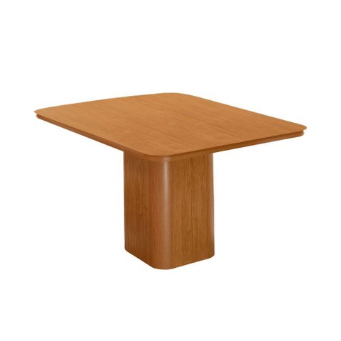 Mesa de Jantar Eloise 90cm Tampo Mdf Canto Copo Moderna Mobília