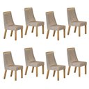 Ver imagem 1 de Kit de 8 Cadeiras para Sala de Jantar Dora Bege/Cinamomo/Linho