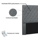 Ver imagem 3 de Cabeceira Cama Box Solteiro 90 Cm Dubai Veludo Cinza S04 - D'Rossi
