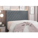Ver imagem 2 de Cabeceira Cama Box Solteiro 90 Cm Dubai Veludo Cinza S04 - D'Rossi