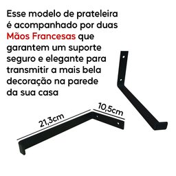 Prateleira Madeira de Pino 60x15 com Mão Francesa Arte na Arte Prateleira Madeira de Pino Suporte Mã - 5