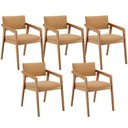 Ver imagem 1 de Kit 05 Cadeiras para Sala de Jantar Estar Living Giorgia B04 Bouclê Mostarda