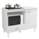 Ver imagem 1 de Balcão Cozinha Cooktop Blane 105cm com 1 Porta e 1 Gaveta Branco