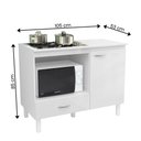 Ver imagem 4 de Balcão Cozinha Cooktop Blane 105cm com 1 Porta e 1 Gaveta Branco