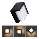 Ver imagem 2 de Arandela Iglu Preta Quadrada 13x13cm 8w 3000k Ip65 Preta