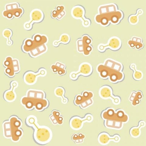 Papel de Parede Infantil Carrinho e Chocalho