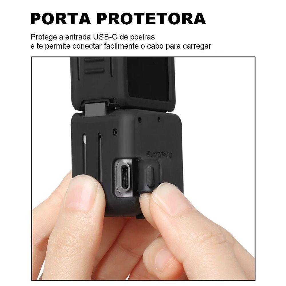 Capa de Silicone para Câmera Dji Action 2 Power Combo - 4