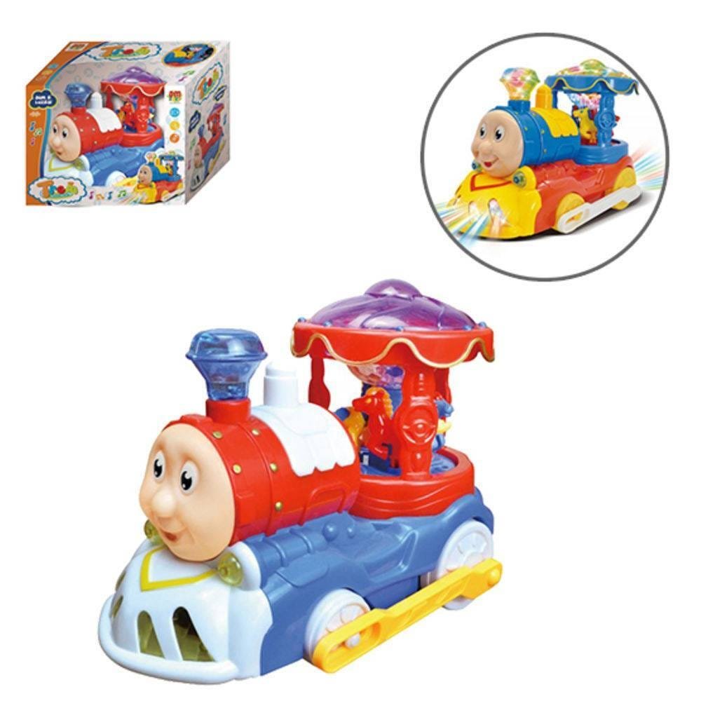 Kit 3 Brinquedo Trem Thomas Trenzinho Infantil Luz Som Bate