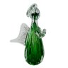Escultura Decorativo Anjo Gabriel em Murano Verde Esmeralda - 20x12cm - Escultura Clássica de Beleza - 3