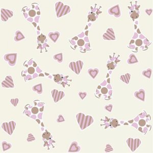 Papel de Parede Infantil Girafa Menina