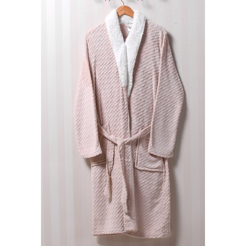 Roupão Sherpa Lã De Carneiro P Toque Flannel 180G/M² Soft Nude - Tessi