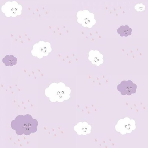 Papel de Parede Infantil Nuvem Menina