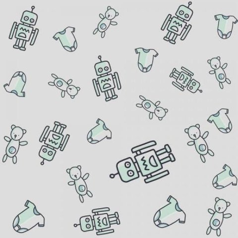Papel de Parede Infantil Robô Ursinho Baby