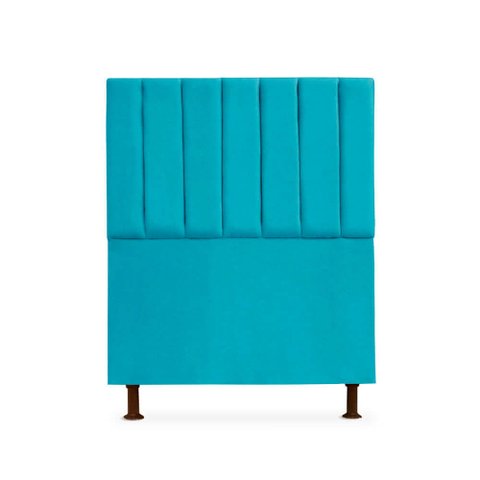 Cabeceira Cancun Para Cama Box Solteiro 90cm Suede - Ecotec Decor:Azul Turquesa