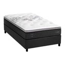 Ver imagem 1 de Conjunto Box Baú Solteirão: Colchão Molas Ensacadas Partenon Pillow Top + Base Crc Suede Gray