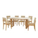 Ver imagem 2 de Conjunto Sala de Jantar Dora em Madeira Maciça 6 Cadeiras Boucle Bege