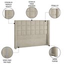 Ver imagem 3 de Cabeceira Cama Box King 195cm Pisa P02 Bouclé Cru - Mpozenato