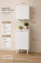 Ver imagem 4 de Kit Armário de Cozinha 2 Peças Balcão + Aéreo 60cm Branco