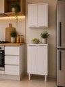Ver imagem 1 de Kit Armário de Cozinha 2 Peças Balcão + Aéreo 60cm Branco