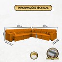 Ver imagem 2 de Sofá Magno 3.77x3.97m de Canto, Retrátil e Reclinável - Terra