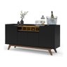 Buffet Luxo 4 Portas com Adega-nl Moveis - Preto / Freijó - 1