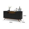 Buffet Luxo 4 Portas com Adega-nl Moveis - Preto / Freijó - 5