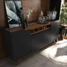 Buffet Luxo 4 Portas com Adega-nl Moveis - Preto / Freijó - 4
