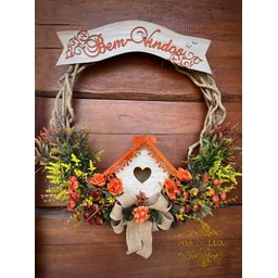 Enfeite de Porta de Entrada Guirlanda de Flores - 70cm - Grande - 3