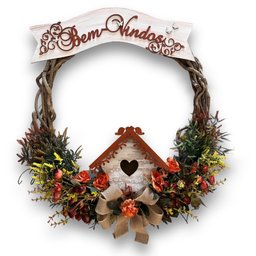 Enfeite de Porta de Entrada Guirlanda de Flores - 70cm - Grande - 1