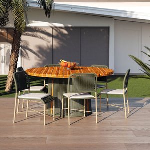 Mesa Área Externa Redonda Ravena C/ Corda Náutica Verde 160cm