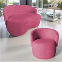 Ver imagem 1 de Kit Namoradeira + Poltrona Decorativa Beatriz Orgânica Veludo Rosa