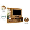 Ver imagem 5 de Estante para TV e Home Theater Ripado para TV até 60 Polegadas 200CMX178,5cm 2 Portas Plus Marrom
