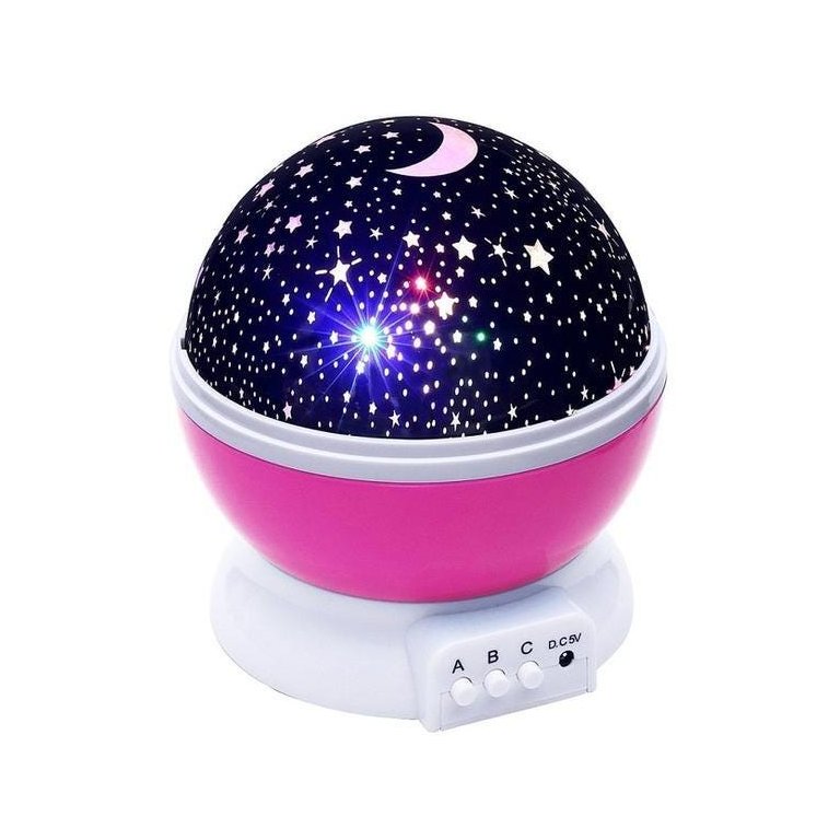 Luminária Abajur Giratorio Projeçao Globo Luz Estrelas Festa Criança Quarto