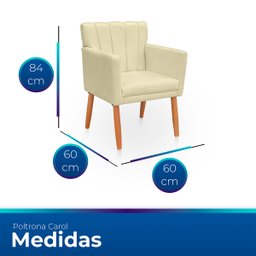 Poltrona Cadeira para Sala Confortável e Reforçada Carol Suede - 6
