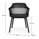 Ver mais imagens de Conjunto de Jantar Mesa Eiffel 110cm + 4 Cadeiras Marcela Preta