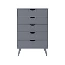 Ver imagem 1 de Cômoda 5 Gavetas com Pés Palito Astor Cinza - Iaza Moveis