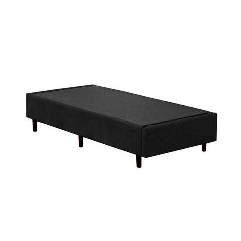 Base Box Solteiro Crisle Suede Preto 40x88x188