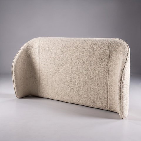 Cabeceira Estofada Alure para Cama King de 193cm Orgânica Curva Bouclê Bege - Desk Design